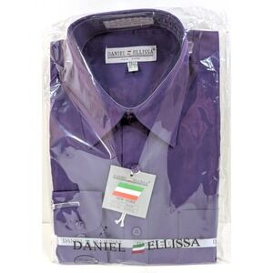 Daniel Ellissa Mens Fashion Dress Shirt PURPLE DS3001 14 1/2 Sleeve 32-33